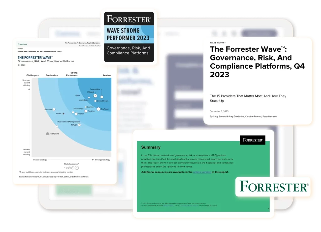 enterprise risk management dashboard on Forrester example