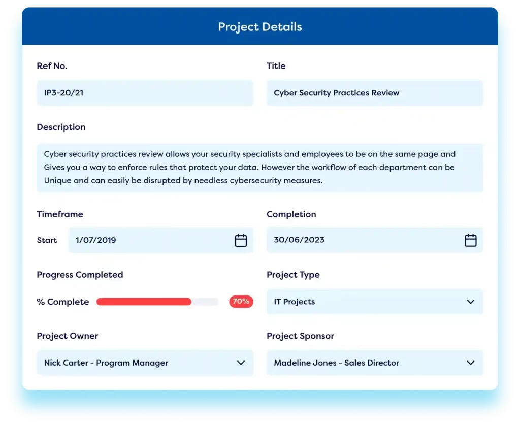 Project management software systems