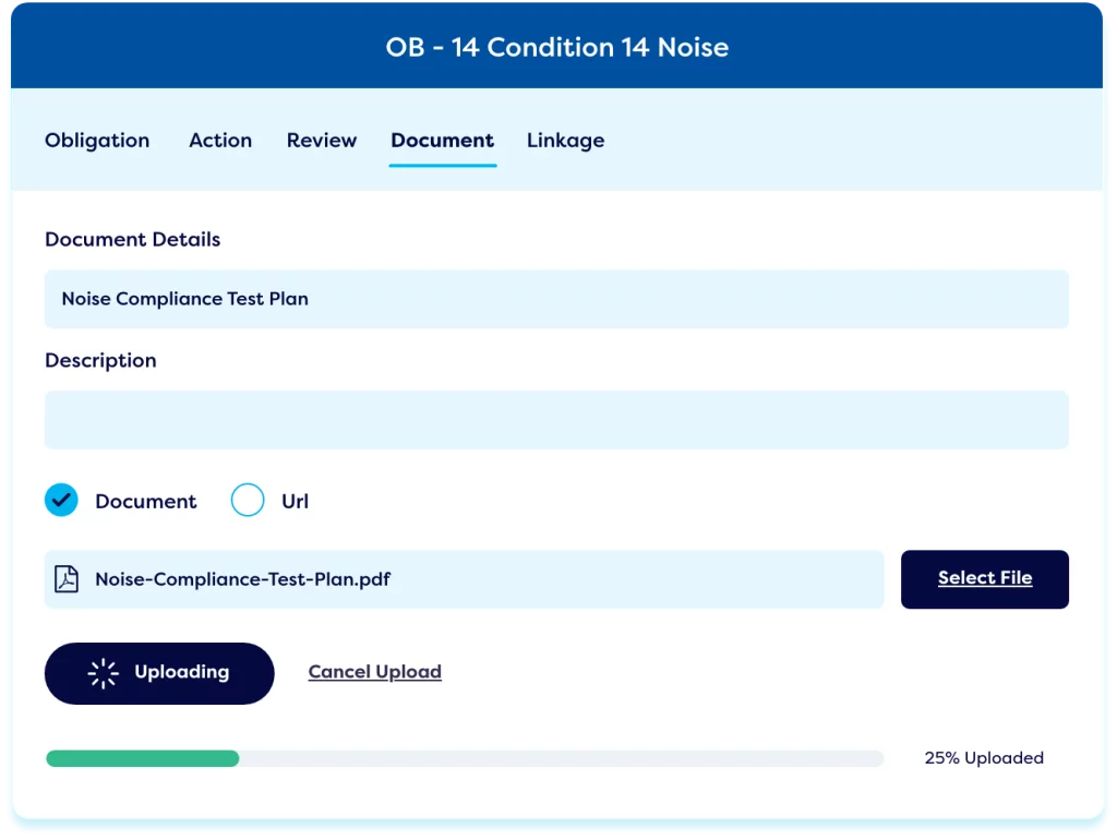 Compliance attestation dashboard with conditions and noise
